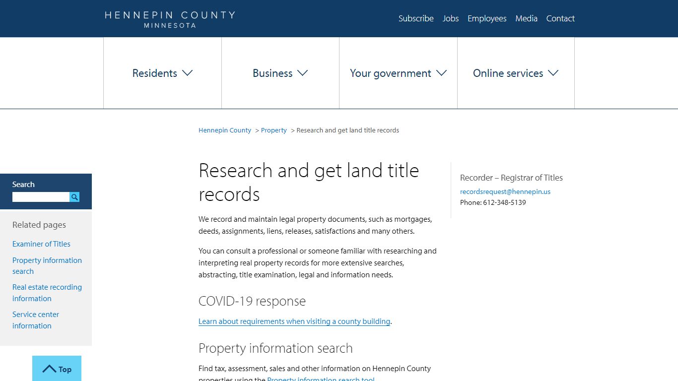 Research and get land title records | Hennepin County
